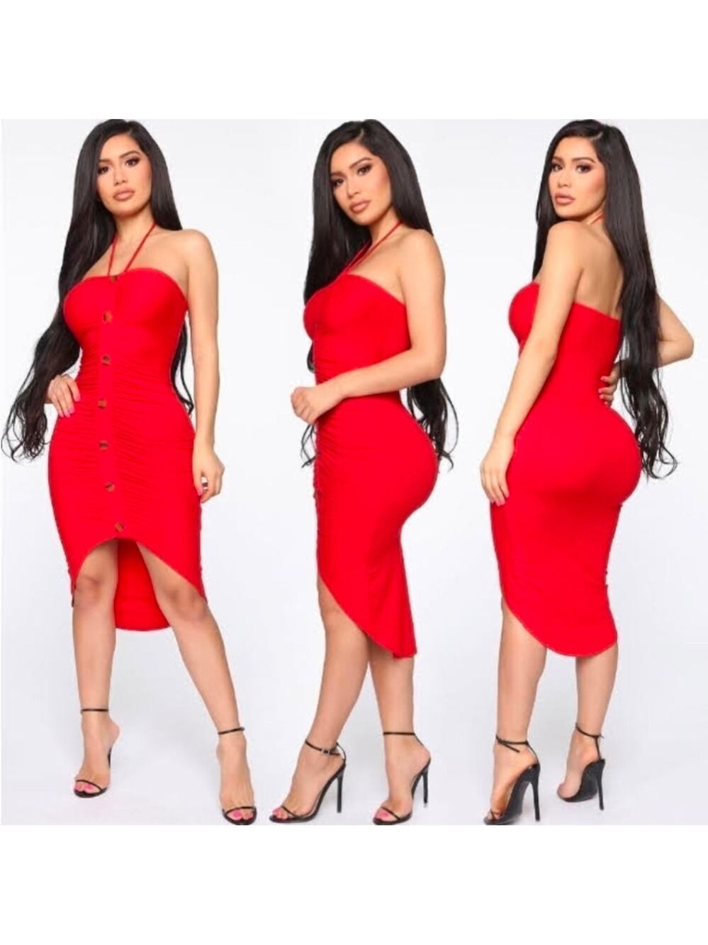 NWT Halter‎ Red color dress, Large size
